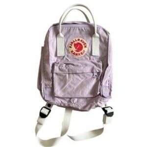 Fjallraven Kanken Lavender Backpack with White Straps